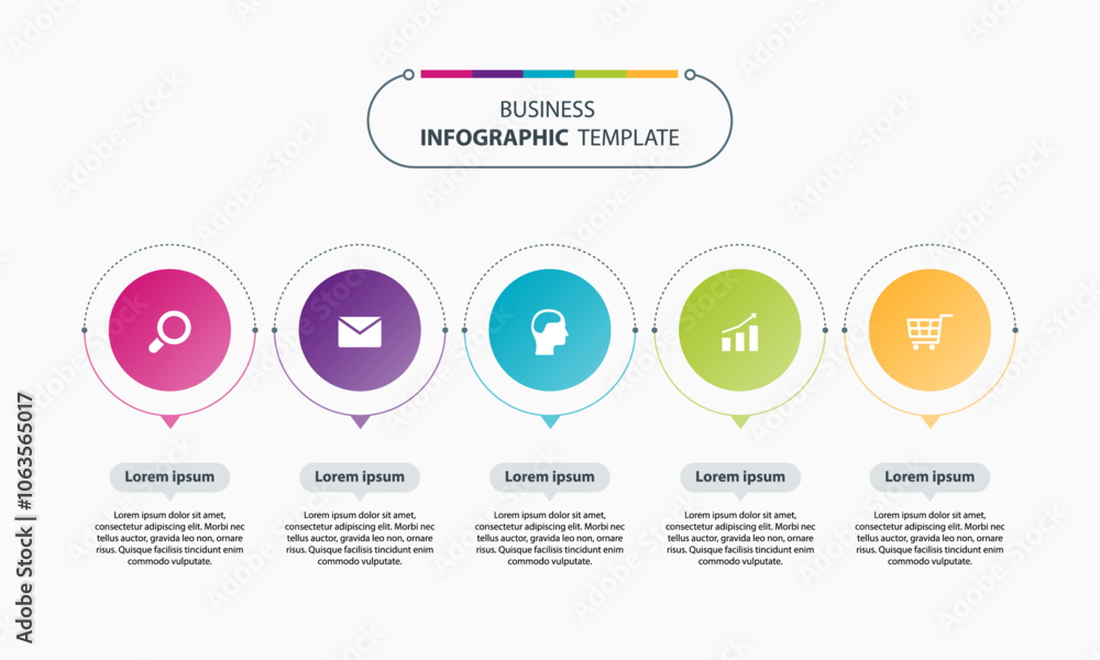 Sticker flat vector business infographics element design template. creative timeline template layout for pre