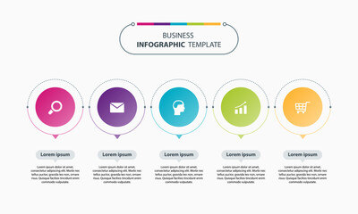 flat vector business infographics element design template. creative timeline template layout for presentation concept. colorful.
