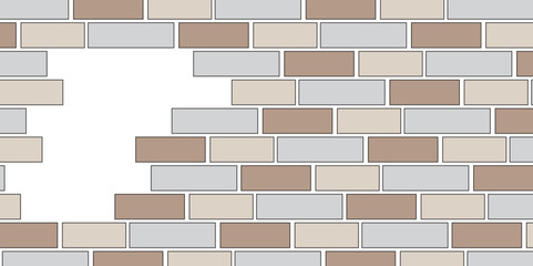 Obraz premium background of brick wall, White brick background texture. White brick pattern and white background wall brick, white or dark gray pattern grainy concrete wall stone texture background.