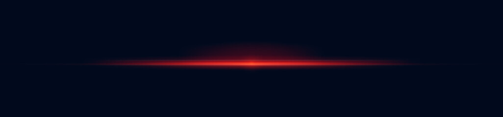 Speed ​​vector illustration, road. Red laser beams isolated on black background.Red lens flash. Horizontal rays glowing in the dark. Abstract light effect line. © Vitalii