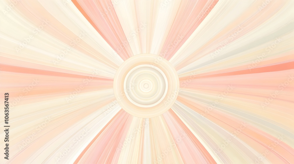 Poster radiating concentric pastel pattern with soft gradient glow