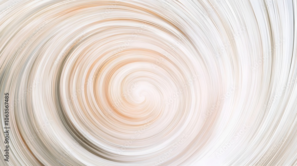 Poster radiating pastel swirl - soft circular pattern of dynamic growth