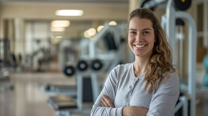 Obraz premium Smiling Physical Therapist in Gym