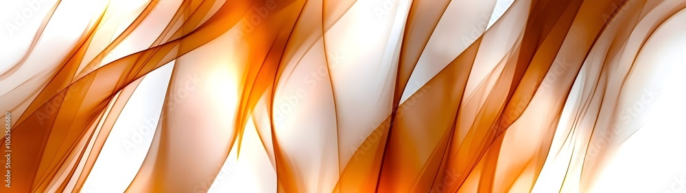 Aufkleber an abstract composition of flowing orange and white waves, creating a sense of elegance and movement