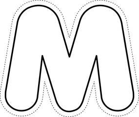 Cut Off Tracing Alphabet Letter M