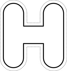 Cut Off Tracing Alphabet Letter H