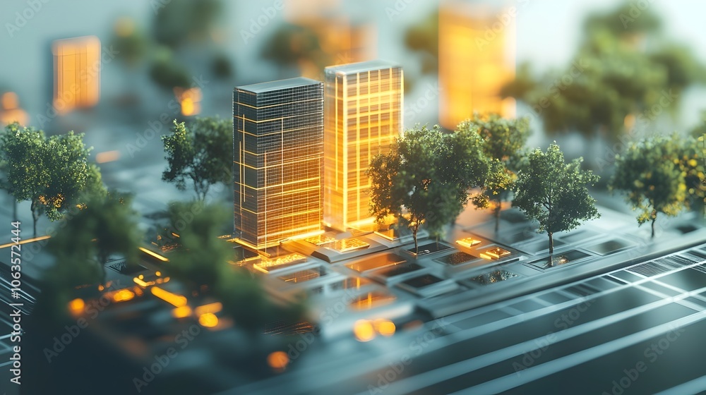 Poster 3d render of close-up policy report on net zero goals and carbon reduction strategies