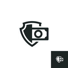 Currency protection icon isolated on white background. Vector illustrations are made with vector-based software, not AI generated results.