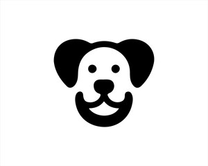 Dog logo design vector illustration. Black and white dog logo template