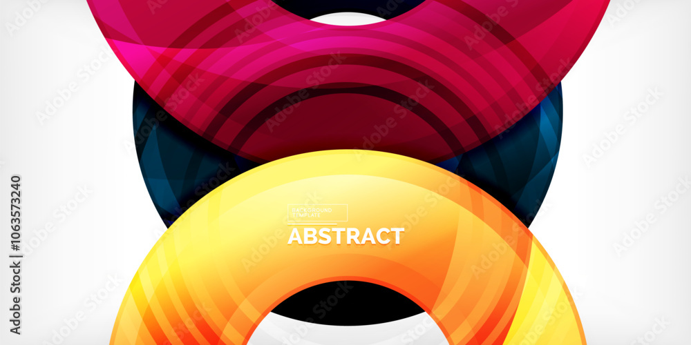 Aufkleber bright colorful circles with light effects. abstract background