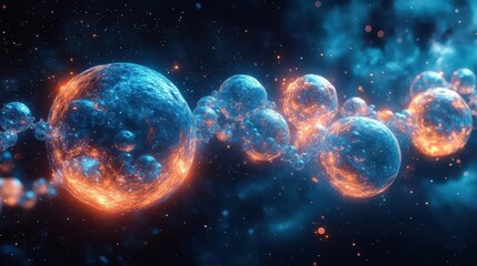 intricate blue molecular structures floating in a glowing blue serum representing the essence of science and discovery with a focus on the beauty of molecular biology and medical research