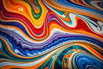 marbling art, ceramic, marble, blue, red, green, yellow, orange, purple