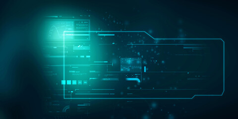 Fototapeta premium 2d illustration Abstract futuristic electronic circuit technology background