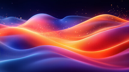 Obraz premium Colorful Abstract Light Waves on Dark Background
