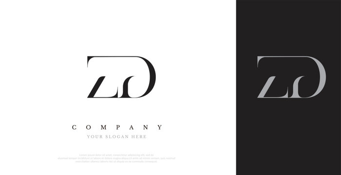 Initial ZD Logo Design Vector 