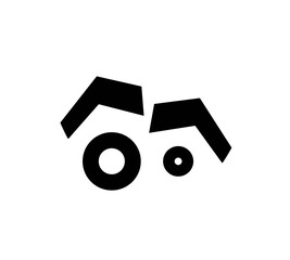 Cartoon or Flat Character Eye Icons Expressing Various Emotions