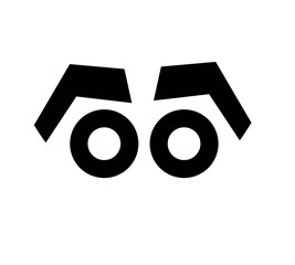 Cartoon or Flat Character Eye Icons Expressing Various Emotions