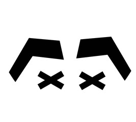 Cartoon or Flat Character Eye Icons Expressing Various Emotions