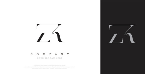 Initial ZK Logo Design Vector 