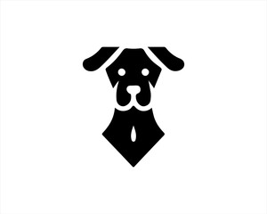 Dog logo design vector illustration. Black and white dog logo template