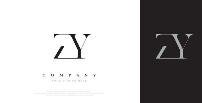 Initial ZY Logo Design Vector 