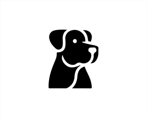 Dog logo design vector illustration. Black and white dog logo template