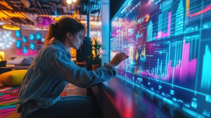 The Woman Interacting with Dashboard