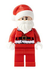 Obraz premium Dortmund - Deutschland 4. November 2024 Lego Minifigure Weihnachtsmann mit Mütze