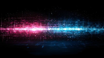 Fototapeta premium Futuristic digital abstract with vibrant neon lines