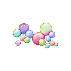 Christmas and New year watercolor hand drawn png decoration: composition: bright Christmas balls. Element for design pattern, invitation, textile, card, scrapbook. One object isolated on transparent. 