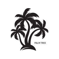 Abstract black vector palm tree icon isolated