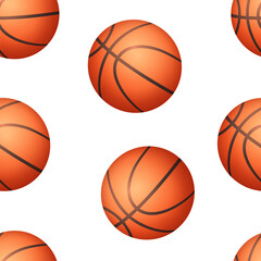 Basketball seamless pattern. Vector background.