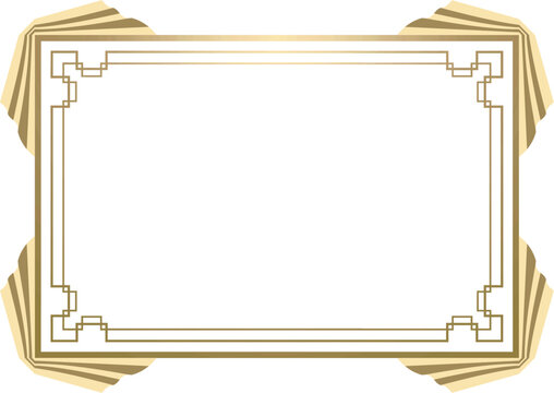 Art Deco frame on white background