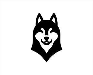 Dog head logo icon. Silhouette simple. Flat style. Black dog face.Dog logo design template. Vector illustration Animal Logotype concept. 