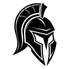 Spartan helmet silhouette vector illustration 