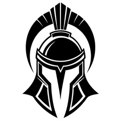 Spartan helmet silhouette vector illustration 