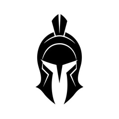 Spartan helmet silhouette vector illustration 