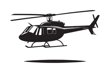 Helicopter vector and silhouette