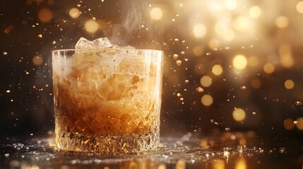 Glass of Iced Coffee with Creamy Texture and Cozy Atmosphere for Coffee Shop Posters