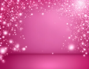 Realistic vector pink background. Shiny pink horizontal backdrop Glittering backround.