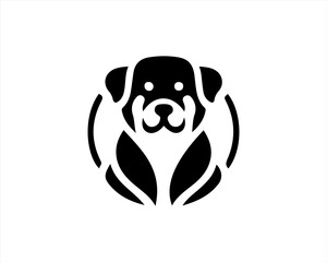 Dog head logo icon. Silhouette simple. Flat style. Black dog face.Dog logo design template. Vector illustration Animal Logotype concept. 