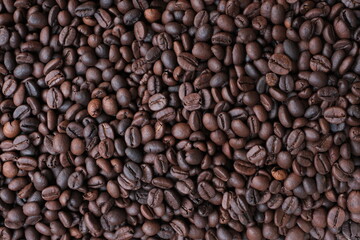 Roasted coffee beans for background