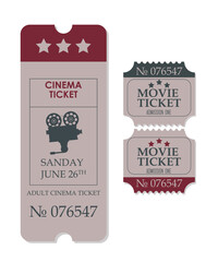 Set a blank ticket templateS. Concert ticketS, lottery coupons. Vector coupon - vector illustration. White backgrounds	
