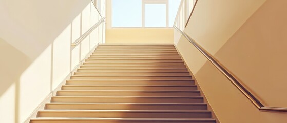 Explore the elegance of an empty modern staircase design with architectural details