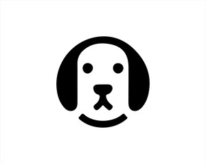 Dog head logo icon. Silhouette simple. Flat style. Black dog face.Dog logo design template. Vector illustration Animal Logotype concept. 