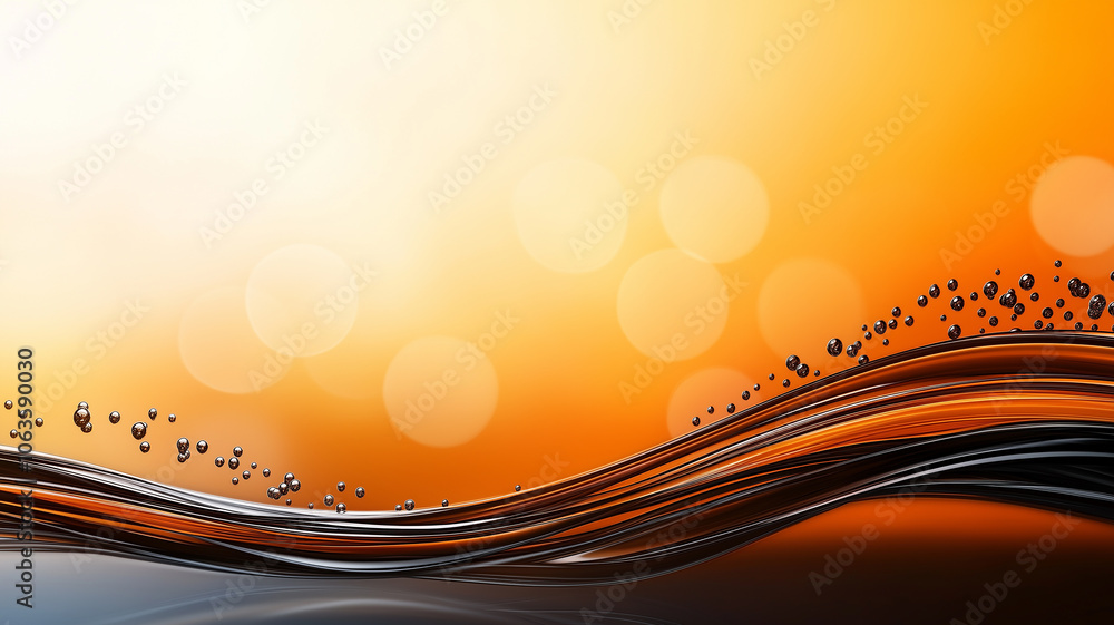 Aufkleber Abstract background with flowing lines and bokeh lights in warm tones, creating dynamic and energetic atmosphere