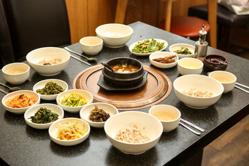 Korean traditional food. Soybean paste stew