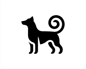 
Dog logo design icon symbol vector illustration. Silhouette simple. Animal logo.
