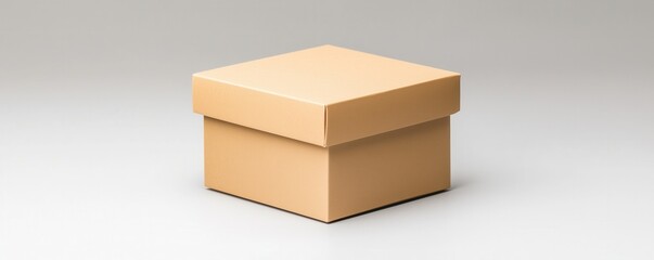 Brown cardboard box on a white background, perfect for packaging or storage.