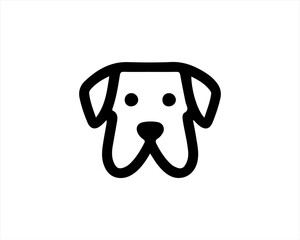 Dog head logo icon. Silhouette simple. Flat style. Black dog face.Dog logo design template. Vector illustration Animal Logotype concept. 